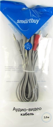 Кабель AUX 3.5мм (папа) - 2xRCA (папа) Smartbuy (KA-311-300) 1.8м