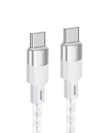 Usb Кабель-зарядка Type-C на Type-C HOCO X99 Crystal icе 3A 60W 1м силиконовый серебристый