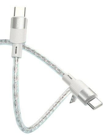 Usb Кабель-зарядка Type-C на Type-C HOCO X99 Crystal icе 3A 60W 1м силиконовый серебристый