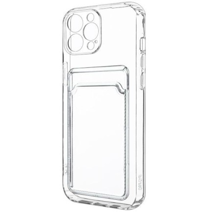 Чехол-накладка силикон с карманом под карту i-Phone 12 Pro 6.1&quot; прозрачная