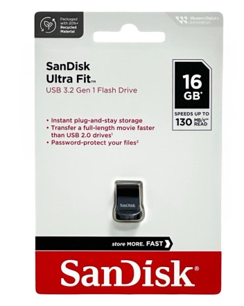 3.1 USB флеш накопитель SanDisk 16GB CZ430 Ultra Fit (SDCZ430-016G-G46) черный