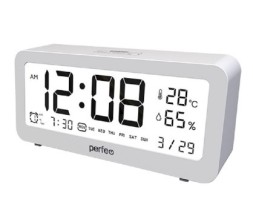 Часы-метеостанция Perfeo Brisa (PF-S8827) белые