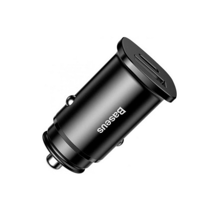 Автомобильное зарядное устройство Baseus Square Metal 1USB+1C 30W (CCALL-AS01) черное