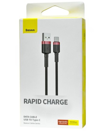 Usb Кабель-зарядка TYPE-C Baseus Cafule 2A 2м (CATKLF-C91) чёрно-красный