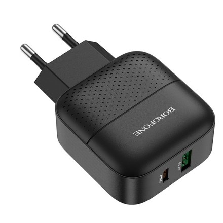 Сетевое зарядное устройство Borofone BA46A 1USB/1C PD3.0/QC3.0 3A 18W черное