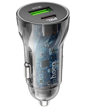 Автомобильное заряд. устр. Hoco Z47A 1USB/1USB-C 3A 30W черное