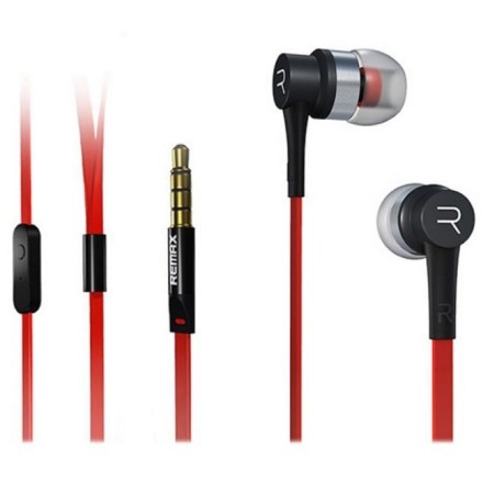 Стереонаушники с микрофоном Remax RM-535 1.2м плоские красные