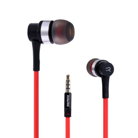 Стереонаушники с микрофоном Remax RM-535 1.2м плоские красные