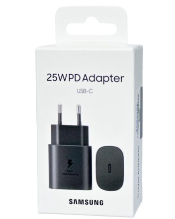 Сетевое зар. устр. для Samsung 25W TYPE-C в упаковке черное (High copy)