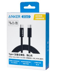 Usb Кабель-зарядка Type-C на Type-C Anker Zolo(A8060P11) 240W 1.5м чёрный