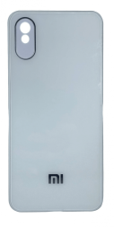 Чехол-накладка для Xiaomi Redmi 9A силикон (стеклянная крышка) белая
