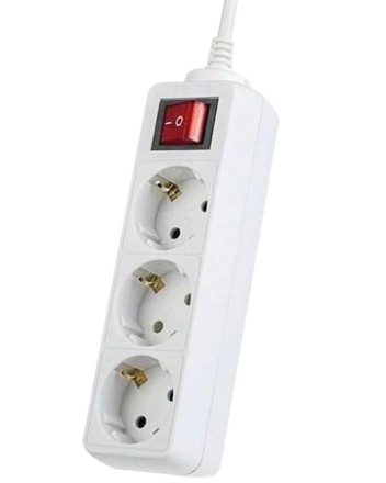 Perfeo сетевой удлинитель с кнопкой &quot;POWERMATE&quot;, 3,0м, 3 розетки, белый(PF-PM-3/3,0-W)