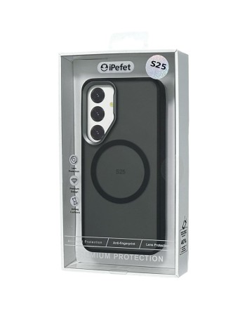Накладка для Samsung Galaxy S25 iPefet case MagSafe силикон матовый бока черные