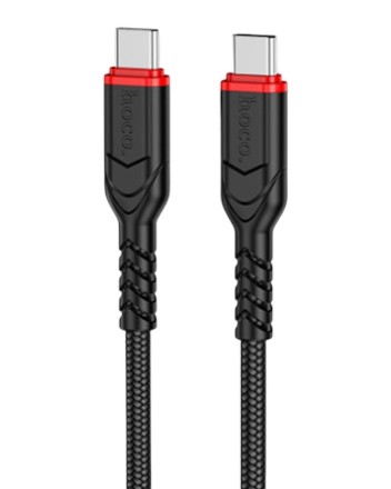 Usb Кабель-зарядка Type-C на Type-C Hoco X59 3A 60W 1м в тканевой оплетке черный