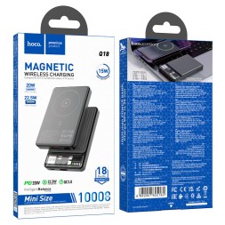 Беспроводное зарядядное устройство + Powerbank Hoco Q18 1USB/1C 18W/20W 10000mAh черное