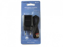 Сетевое зарядное устройство Borofone BA20A с шнуром Type-C 1USB 2.1A черное