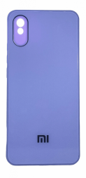 Чехол-накладка для Xiaomi Redmi 9A силикон (стеклянная крышка) лаванда