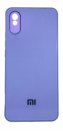 Чехол-накладка для Xiaomi Redmi 9A силикон (стеклянная крышка) лаванда