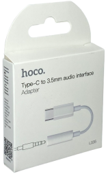 Кабель-переходник Hoco LS35 Type-C (папа) на AUX 3.5мм (мама) белый