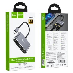 Кабель-переходник Hoco HB29 Type-C на HDMI/VGA серый