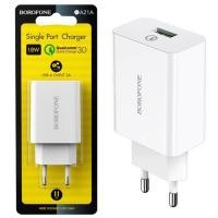 Сетевое зарядное устройство Borofone BA21A QC3.0 3A 18W белое