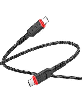 Usb Кабель-зарядка Type-C на Type-C Hoco X59 3A 60W 3м в тканевой оплетке черный