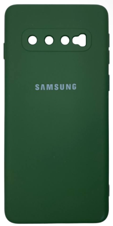 Накладка для Samsung Galaxy S10 Silicone cover без логотипа зеленая