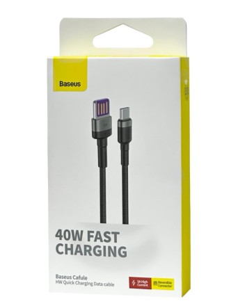 Usb Кабель-зарядка TYPE-C Baseus Cafule 5A 40W 1м CATKLF-PG1 черный