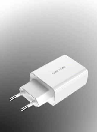 Сетевое зарядное устройство Borofone BA21A с кабелем Type-C, 1xUSB, 18W, 3A, белый