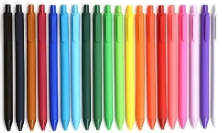 Ручка гелевая Xiaomi KACO Pure Plastic Gel Ink  (комплект 20шт) цветные