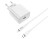 Сетевое зарядное устройство Hoco C76A Plus с шнуром Type-C на Lightning 1C 3A 20W белое