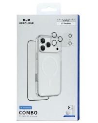 Накладка для i-Phone 17 Pro Max Keephone Combo Non-Yellowing MagSnap (+ стекло камера/экран) прозрач