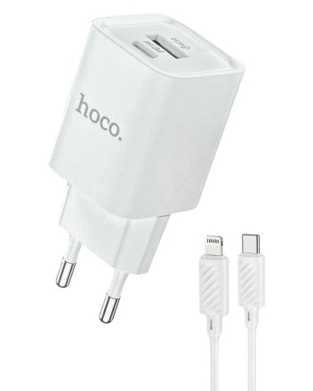 Сетевое зар. устр. Hoco C149A с шнуром Type-C на Type-C 1USB/1C QC3.0 30W белое