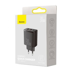 Сетевое зарядное устройство Baseus Super Si Quick Charger 2USB/1C 30W EU CCXJ-E01 черное