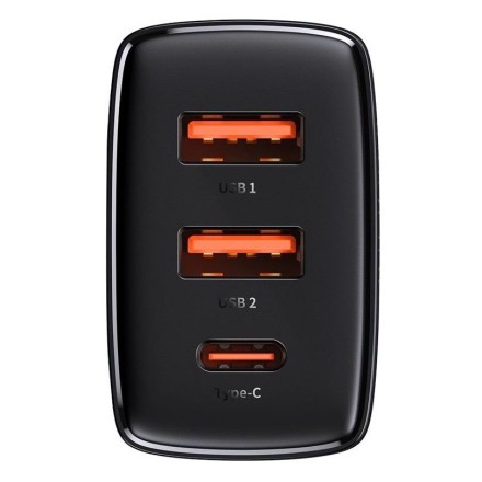 Сетевое зарядное устройство Baseus Super Si Quick Charger 2USB/1C 30W EU CCXJ-E01 черное