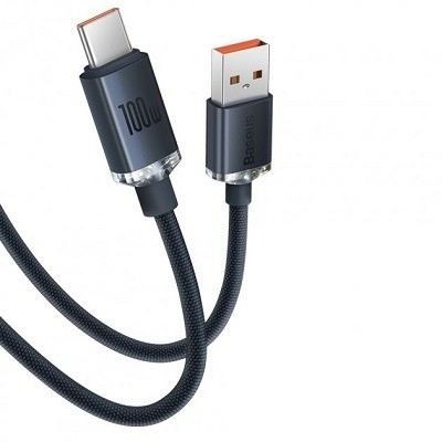 Usb Кабель-зарядка TYPE-C Baseus Crystal Shine 100W 2м CAJY000501 чёрный