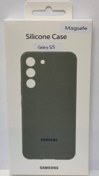 Накладка для Samsung Galaxy S25 MagSafe Silicone Case зелёный