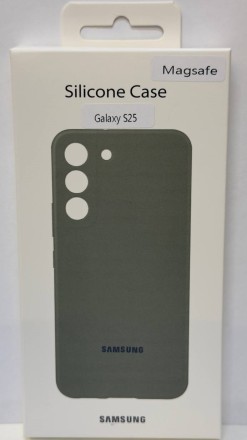 Накладка для Samsung Galaxy S25 MagSafe Silicone Case зелёный