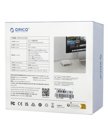 Док-станция + хаб Orico M49P для 1 SSD M.2 USB3.2x2/USB2.0x2/AUX/Mic/MicroSD/TF/Mac Mini 2024 черный