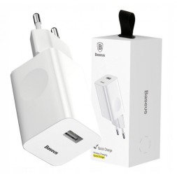 Сетевое зарядное устройство Baseus Charging Quick 1USB 3A 24W CCALL-BX02 белое