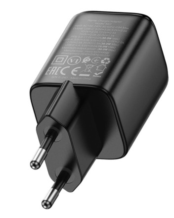 Сетевое зар. устр. Hoco N53 1USB/2С 30W черное