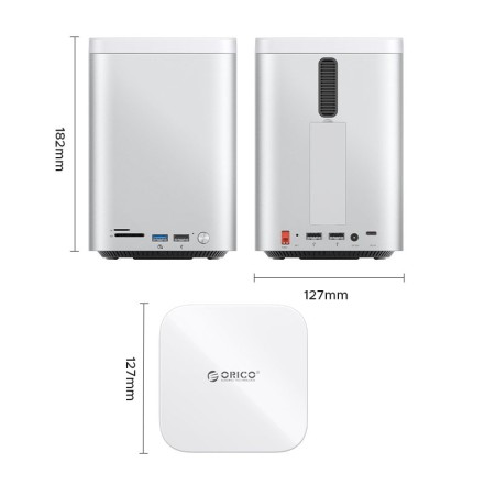 Док-станция + хаб Orico M435 для 1 SSD M.2/2 SATA3.0 USB3.2x1/USB2.0x3/MicroSD/TF серебристый