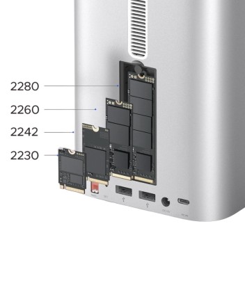 Док-станция + хаб Orico M435 для 1 SSD M.2/2 SATA3.0 USB3.2x1/USB2.0x3/MicroSD/TF серебристый