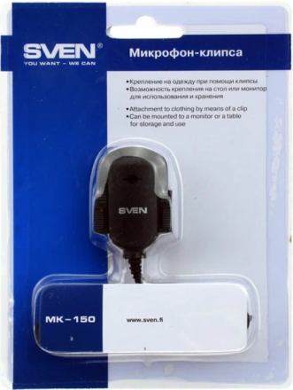 Микрофон петличный SVEN MK-150 3.5AUX черный
