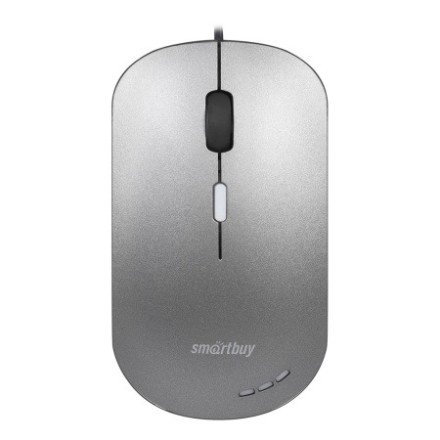 Мышь проводная беззвучная с подсветкой Smartbuy 288-G серый металлик (SBM-288-G)
