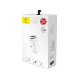 Автомобильное заряд. устр. Baseus Grain 2USB 3.1A CCALL-ML02 белое