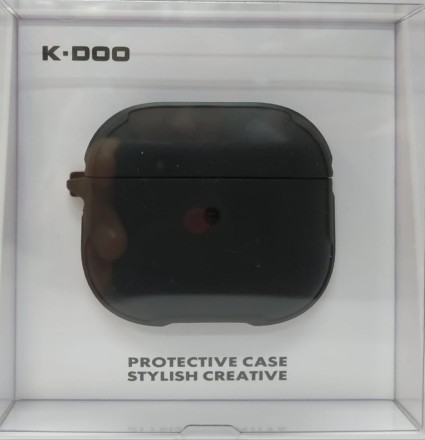 Кожаный чехол для AirPods 3 K-DOO CrashGuard черный