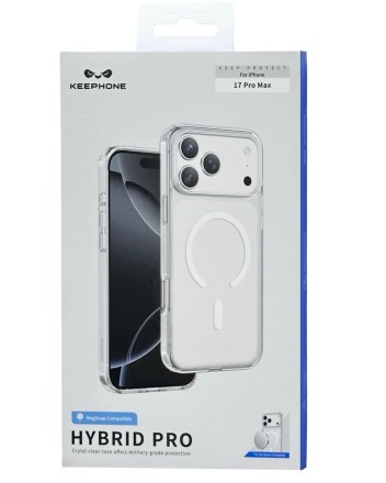 Накладка для i-Phone 17 Pro Max Keephone Hybrid Pro MagSnap прозрачный