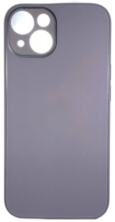 Чехол-накладка для i-Phone 14 силикон (стеклянная крышка) сиреневая