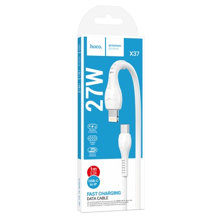 Usb Кабель-зарядка Type-C на Lightning Hoco X37 27W 1м белый